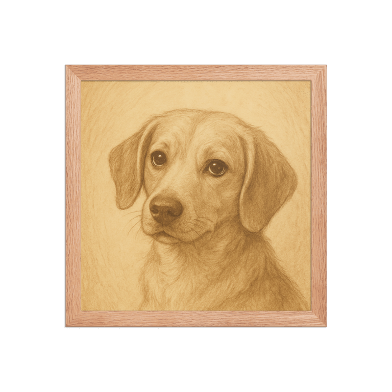 Custom Pet Memorial Portrait – Framed Tribute