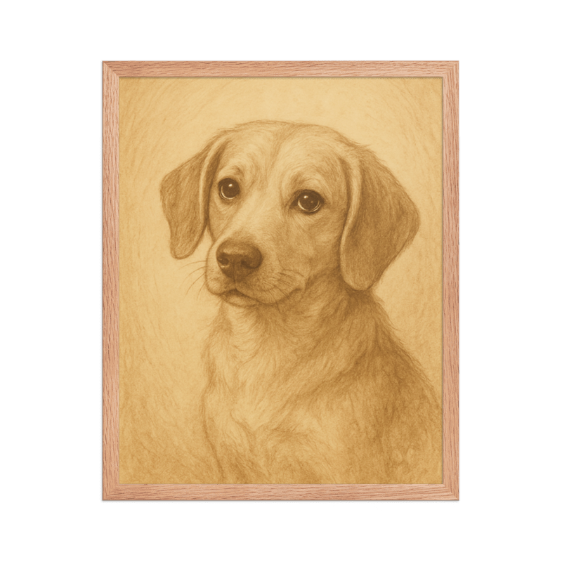 Custom Pet Memorial Portrait – Framed Tribute