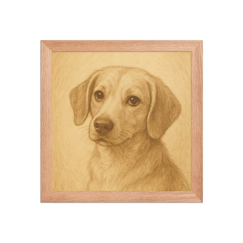 Custom Pet Memorial Portrait – Framed Tribute